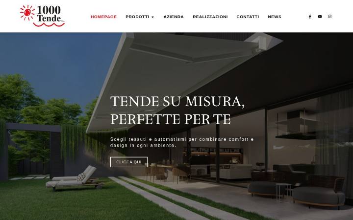Home page del sito di 1000 Tende